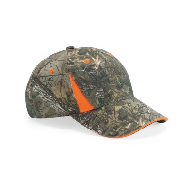 Realtree Camo & Blaze Orange 6Panel Hat Cap  Camouflage Hunting Safety  eb-78280417